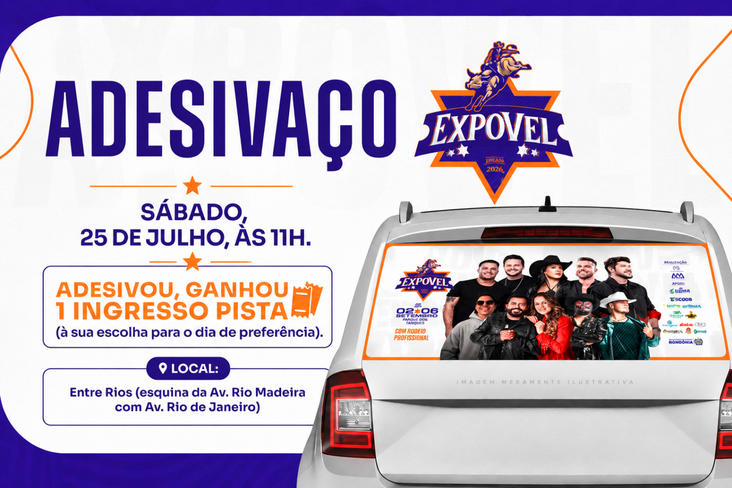 Adesivaço da EXPOVEL 2026 mobiliza público neste sábado em Porto Velho