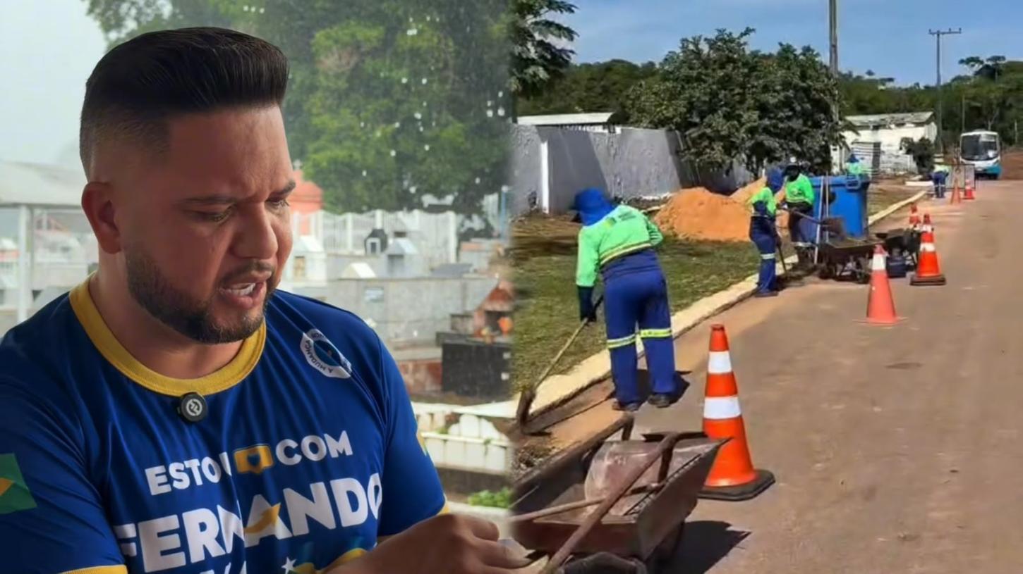 Cemitério Santo Antônio recebe limpeza após cobrança do vereador Fernando Silva