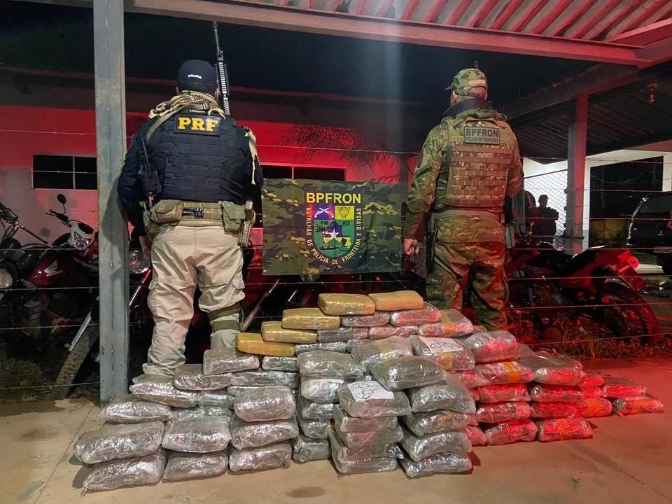 PM, PRF e Polícia Federal apreendem mais de 100 quilos de drogas