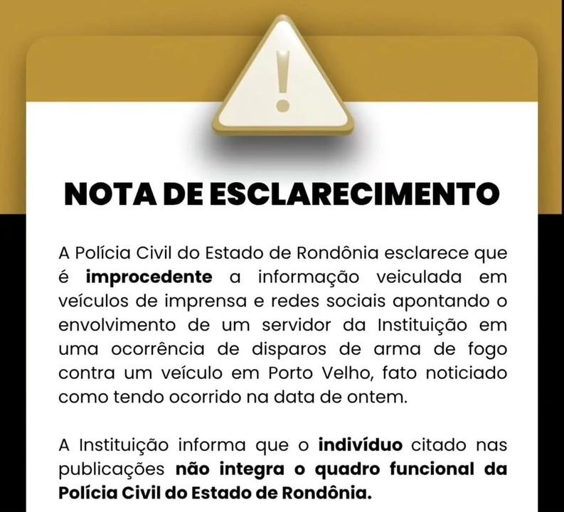 Polícia Civil nega envolvimento de servidor em ataque a tiros contra veículo