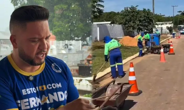 Cemitério Santo Antônio recebe limpeza após cobrança do vereador Fernando Silva