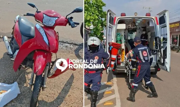 Entregador de delivery fica ferido em acidente entre duas motos