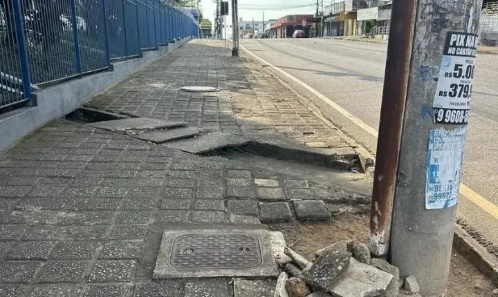 Vereador Zé Paroca cobra recuperação de calçada na Avenida Calama